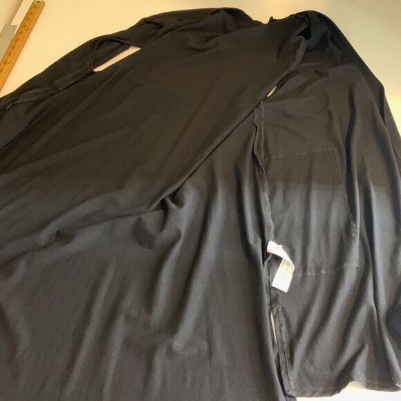 Eileen Fisher Cardigan Womens L Large Black Sleeveless Shawl Open Front Long - Picture 8 of 14